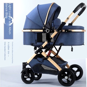Poussette pour bébé, cadre en métal, légère, pliable, haute, avec absorption des chocs, bidirectionnelle, capacité de charge de 15 kg, 0-6 mois - Product Image 4