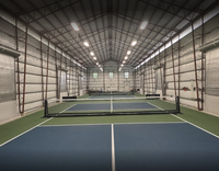 Complexe sportif GloStar : Terrain de pickleball préfabriqué, bâtiment en acier, salle multisports intérieure pour jeux de balle