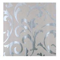 Papier peint mural 3D floral moderne blanc argenté, papier adhésif en PVC, papier peint imperméable pour la décoration du salon et de la chambre à coucher
