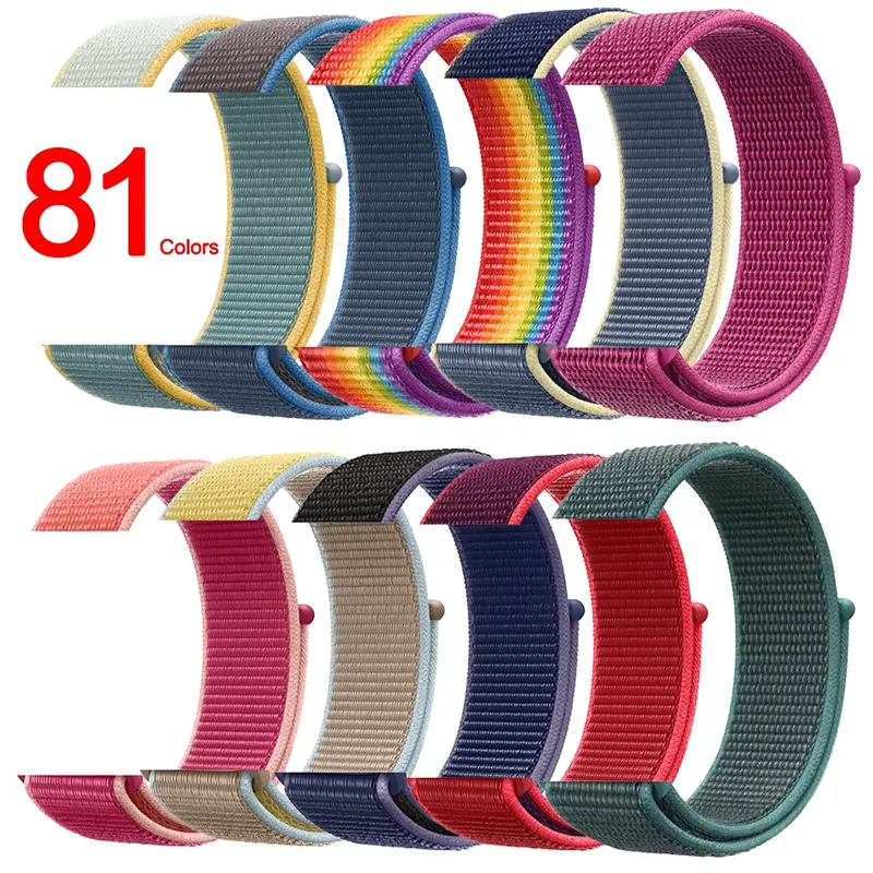 Wristband For iWatch Series 7/6/5/4/3/2/1 40mm 41mm 42mm 44mm 45mm Fashion Sport Nylon Braided Watch Band Strap For Apple Watch