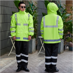 Traje Impermeable Reflectante de Alta Visibilidad Naranja, Amarillo y Rojo para Trabajadores de Gestión Urbana, Hecho en China, Otros Materiales - Product Image 3