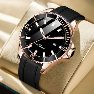 Reloj de Cuarzo de Lujo para Hombre MEDEO, Correa de Silicona y Acero Inoxidable, Escala con Números Romanos, Resistente al Agua 30m, Manecillas Luminosas - Product Image 3