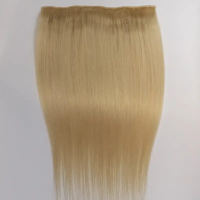 Extensions de cheveux naturels à clips, accessoire pour femmes, volume, couleur Blonde #613, 14-24 pouces, 1 pièce, 5 clips, trame