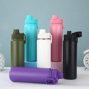 Bouteille d'eau isotherme en acier inoxydable à double paroi, gourde thermos portable sous vide, avec couvercles et pailles, idéale comme cadeau - Product Image 1