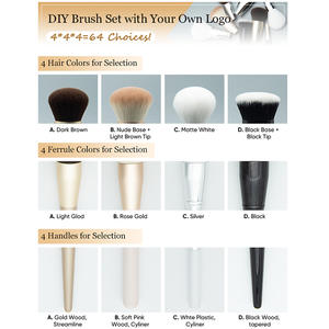 Herramientas cosméticas base personalizada su logotipo sintético <span class=keywords><strong>maquillaje</strong></span> cepillo profesional dorado DIY <span class=keywords><strong>maquillaje</strong></span> cepillo conjunto - Product Image 4
