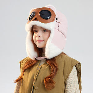 2025 sombreros de bombardero para niñas y niños, sombrero con orejeras Unisex, gafas de <span class=keywords><strong>Aviador</strong></span> a prueba de frío, terciopelo de invierno, gorra de piloto de esquí Unisex para mantener el calor - Product Image 4