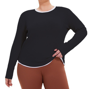 Camisetas de Manga Larga <span class=keywords><strong>para</strong></span> Mujer, Transpirables, Deportivas, <span class=keywords><strong>para</strong></span> Gimnasio, Yoga, Tallas Grandes, Camisetas de Entrenamiento - Product Image 2