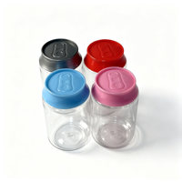 Conteneur en plastique PET transparent en forme de canette de soda, avec bouchon à vis, pot à bonbons, pour noix, friandises, petits cadeaux