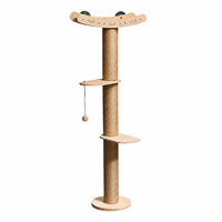 Arbre à chat multi-niveaux du sol au plafond, tour à chat multifonctionnelle de luxe en bois massif, en stock, livraison rapide