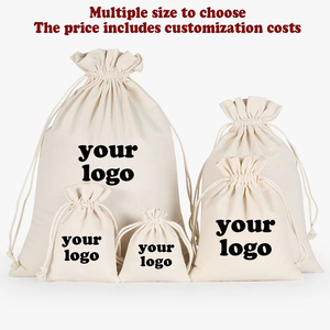 Bán buôn khuyến mại Tùy chỉnh vải Túi Quà Tặng bông bền dây kéo túi bao bì với logo in ấn - Product Image 2