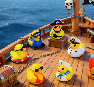 Breloques créatives en résine sur le thème des <span class=keywords><strong>pirates</strong></span>, figurines en résine de canard de dessin animé pour jouets de maison de poupée, accessoires de décoration pour micro-paysages de dessin animé - Product Image 1