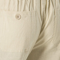 Haute qualité hommes pantalons en lin hommes coton respirant été plaine taille élastique loisirs pantalon en lin personnalisé
