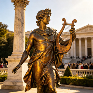 <span class=keywords><strong>Scultura</strong></span> in ottone a grandezza naturale di <span class=keywords><strong>Apollo</strong></span>, Dio greco della musica con lira, personalizzata direttamente dalla fabbrica, per decorazione artistica ed esposizione - Product Image 4