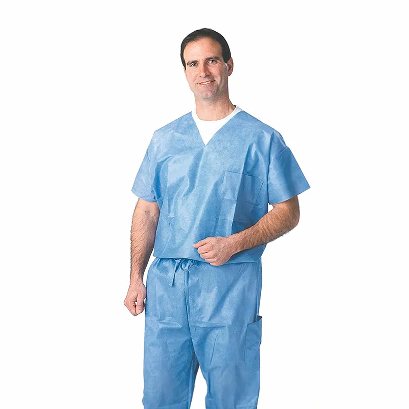 Disposable Medical Surgical Men Scrub Suit For Doctors Hospital Uniforms