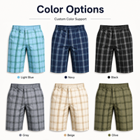 Shorts de golf pour hommes à taille élastique à carreaux personnalisés, shorts extensibles et respirants pour le golf en resort, OEM ODM, marque privée, approvisionnement en gros