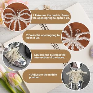 Pcs Pearls Lace Bow <b>Shoe</b> Charms For Sneakers <b>Decorations</b> Bowknot Buckle Pearl Beaded Chain Coquette Aesthetic DIY <b>Shoe</b> Lace Snea - Product Image 3