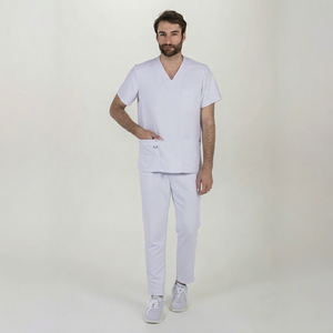Men's V Neck Medical <b>Scrub</b> Set Hospital Uniform ODM 4 Way Stretch Breathable Washable Wrinkle Resistant Nursing - Product Image 1