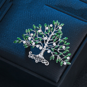 Épingles de luxe pour mariage et fiançailles Life Tree, strass colorés, alliage plaqué or, designs personnalisés, haute qualité, cadeau pour femme - Product Image 5