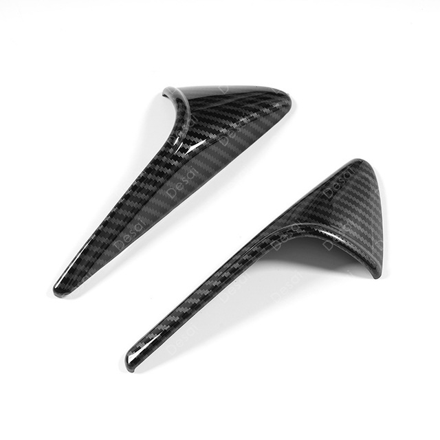 Exterior Accessories ABS Print Side Camera Cover for 2023 2024 Tesla Model 3 Glossy Carbon Fiber Front Door Panel Recorder Trim