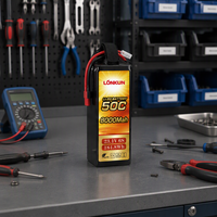 Baterai LiPo RC LongKun 22.2V 6S 5000mAh 50C Daya Tinggi, Paket Baterai Lithium Polymer Isi Ulang, OEM ODM