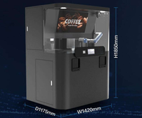 Machine à café expresso automatique robotisée IA haute performance avec bras barista robotisé et fonctionnement sans contact pour aéroports et centres commerciaux