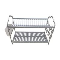 Étagère de rangement pour vaisselle multifonctionnelle à 2 niveaux en aluminium blanc, organisateur de comptoir de cuisine