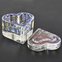 Vernis à ongles avec logo personnalisé, cristal clair, couvercle de tasse de lavage, poudre de stockage, acrylique liquide monomère, verre anti-éclaboussures en forme de coeur, plat dappen pour ongles