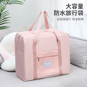 Travel Bag <b>Large</b> <b>Capacity</b> Oxford Cloth Unisex Solid Color Soft Handle Leisure Travel <b>Backpack</b> - Product Image 3