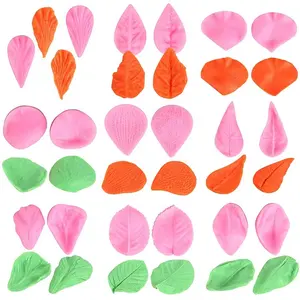 Wanlihao popular more types fondant silicone mold flower leaf shapes cake clay decoration molds