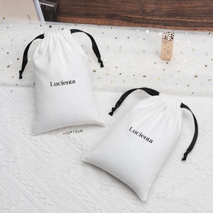 Pochette cadeau en mousseline écologique recyclable avec logo personnalisé pour mariage, sac anti-poussière en sergé de coton biologique avec cordon de serrage, vente en gros - Product Image 5