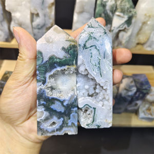 Di alta qualità muschio agata Druzy torre di cristallo pietra curativa per la decorazione domestica - Product Image 4