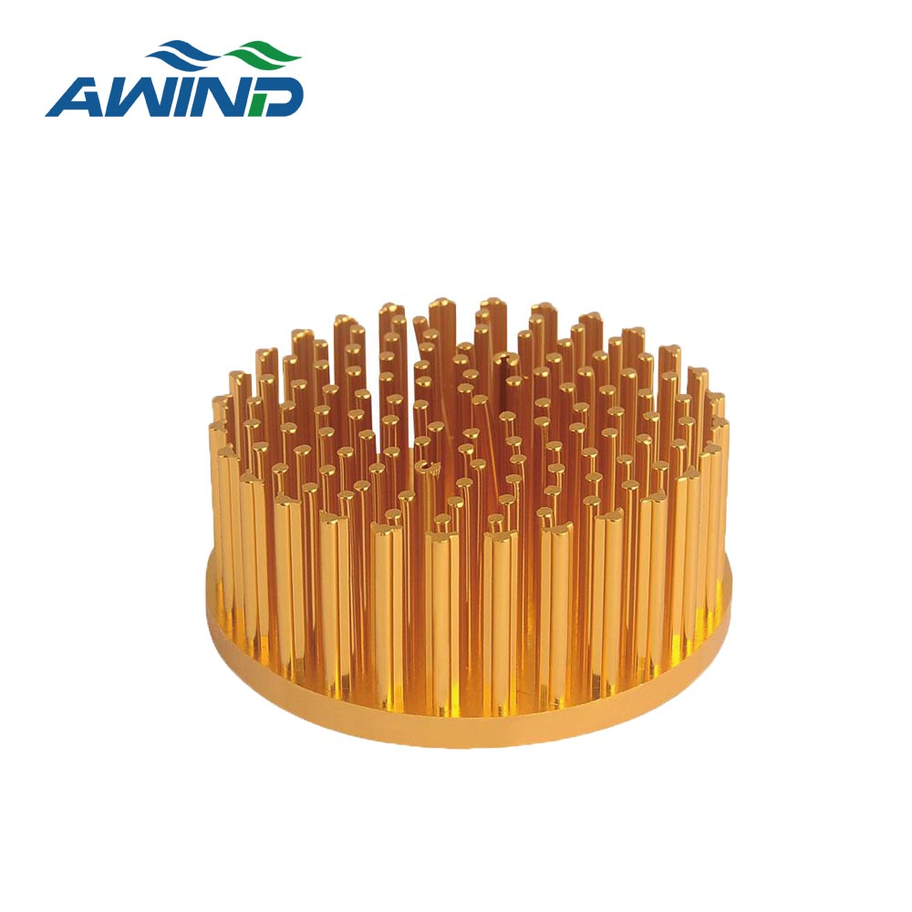 50mm 100mm 150mm 400w small Cold forging copper pin fin m2 heatsink high power cylindrical round light heat sink for led cob