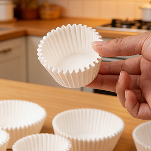 Disposable Paper Cups For Mooncakes White Round Food Grade Waterproof Oil Proof High Temperature Resistant <b>Cake</b> <b>Liners</b> - Product Image 1