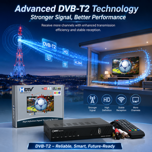 HDTV DVB-T2 เครื่องรับสัญญาณภาคพื้นดินดิจิตอลฟูลเอชดี 1080P WiFi YouTube พร้อมใช้งานแบบพลักแอนด์เพลย์พร้อมรีโมทและสาย AV - Product Image 3