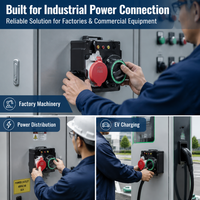 Prise industrielle 32A 415V 3P+N+PE à montage sur panneau, connecteur d'alimentation étanche IP44 GB/T 11918