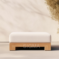 Canapé de loisirs d'extérieur SIGMA en teck naturel de qualité supérieure, style rustique, résistant à l'eau, mobilier de balcon d'extérieur