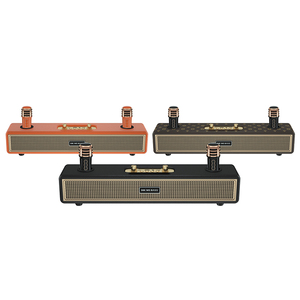BoomsBass in legno musica suono bar Karaoke macchina con Mini doppio microfono Wireless portatile Karaoke cassa audio per feste a casa - Product Image 5
