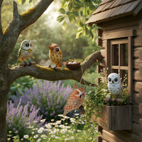 Animaux en bois sculptés à la main, décorations artisanales, figurines d'animaux en bois mignonnes, ornements rustiques pour la table, pour la maison et le bureau
