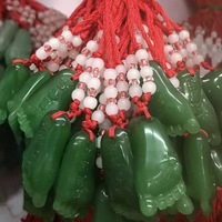 Nouveau Collier PFT ethnique bouddhiste à huit perles avec cordon rouge, boucle de sécurité, pendentif Guanyin Bouddha en imitation jade blanc, cadeau de la Foire du Temple