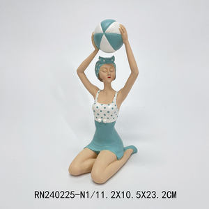 レジンビーチ女性女性女の子置物入浴美立っている像女性バーレスクヌーボースタイルNostalgique - Product Image 6