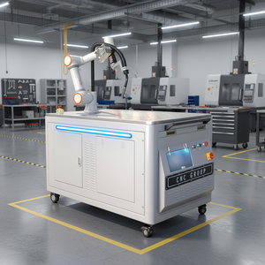 Robot de soudage industriel intégré sur chariot mobile pour la construction en acier, traitement sur site, moteur, boîte de vitesses, roulement, bras de cobot - Product Image 1
