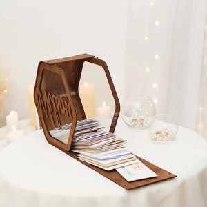 Caja de tarjeta de boda de estilo europeo, caja de tarjeta de boda personalizada, caja de madera, caja de tarjeta de boda, caja de tarjeta de felicitación de sobre - Product Image 2
