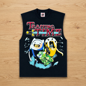 T-shirt Fck a Sad Story Grind Harder Cut pour streetwear, 100% coton, coupe ample - Product Image 3