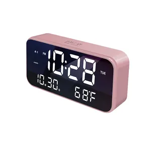 Unique Design Digital Desk Table LED Night Light Clock with Snooze Function