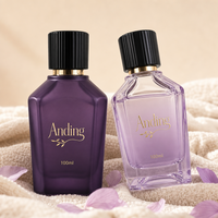 Flacon de parfum en verre mat givré de luxe vide avec col serti, personnalisable, 100 ml, par Anding Stock