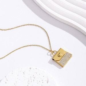 Collar con Colgante en Forma de Bolso de Mano de Acero Inoxidable Grabable con Pedrería, Abrible, con Forma de Corazón '<span class=keywords><strong>Te</strong></span> <span class=keywords><strong>Amo</strong></span>', <span class=keywords><strong>para</strong></span> Regalo - Product Image 2