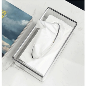 Kotak Tisu Akrilik Transparan dengan Logo Custom dan Penyimpanan Logam untuk Tisu Wajah, Serbet, Tisu <span class=keywords><strong>Toilet</strong></span>, Aksesoris Kamar Mandi - Product Image 4