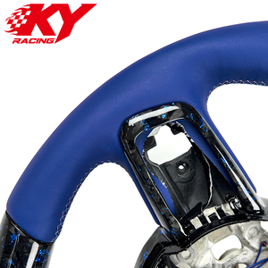 Volante deportivo de carreras personalizado de fibra de carbono forjada con cuero azul, adecuado para Jeep Wrangler Gladiator JL JK 2018-2026 - Product Image 2