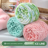 Nouvelle Grande Pelote de Fil Doux et Épais à Deux Rayures Glacées (38) pour Tricot Manuel DIY : Écharpes, Chaussures au Crochet, Poupées, Chaussons - Hebei