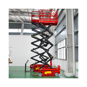 Plateforme élévatrice à ciseaux électrique autopropulsée certifiée CE, robuste, 14m 16m, capacité 650kg, pour le nettoyage des bâtiments de grande hauteur - Product Image 1